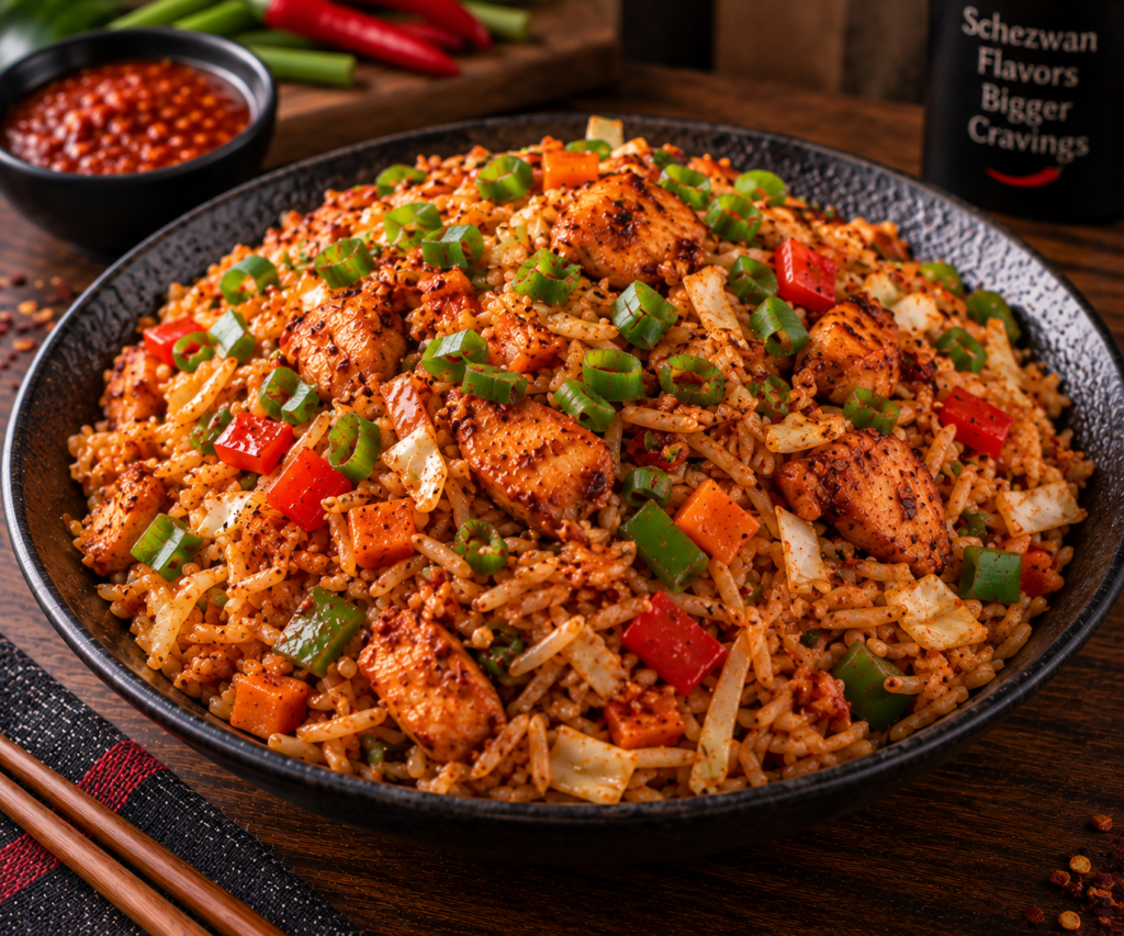 Schezwan Fried Rice (Chicken)