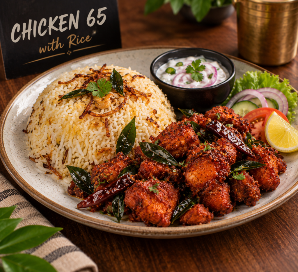Chicken 65 With Rice